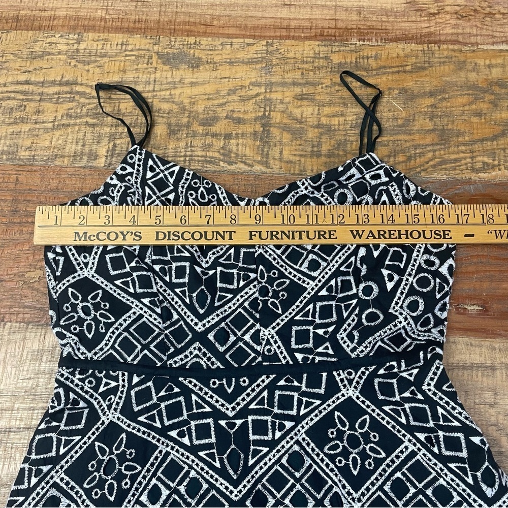 Banana Republic women’s size 8 dress Geo Lace Black/White Spaghetti Strap black - Picture 7 of 14